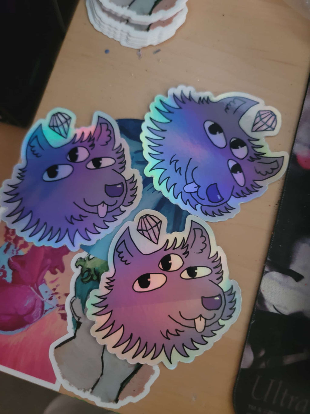 Gem Wolf 3x3 Die-Cut Holo-Vinyl Sticker