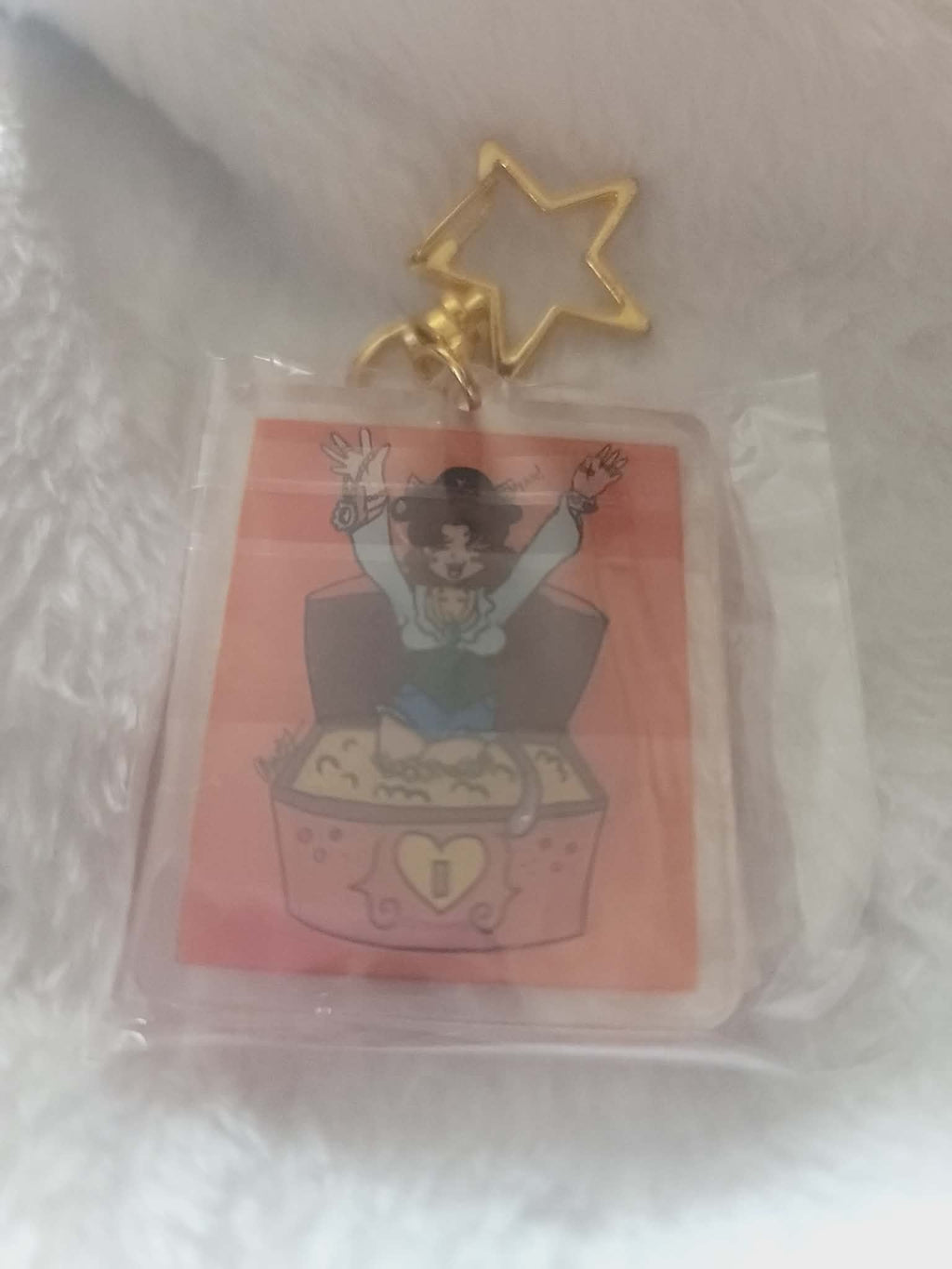 Reversible Treasure Token Keychain with Star Clasp