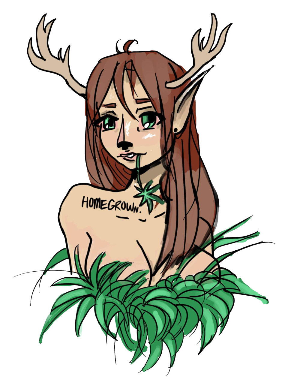 Homegrown Deer Chick 2x3 Vinyl Sticker